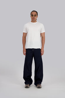 REDU Front Stitch Raw Baggy Jeans Raw Dark Blue