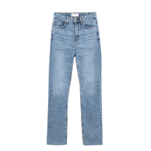 Blue Faded Classic Jeans With Slits