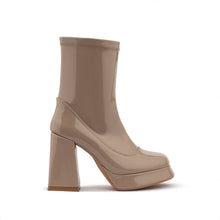 Dark Beige Vernis Disco Ankle Boot