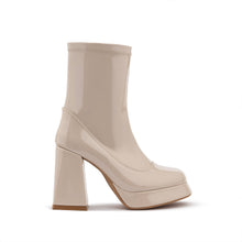 Beige Vernis Disco Ankle Boot