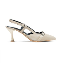 Flared Heel Pointy Buckle Slingback