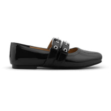 Double Belt Flat Mary Janes Vernis