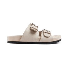 Suede Buckle Slides