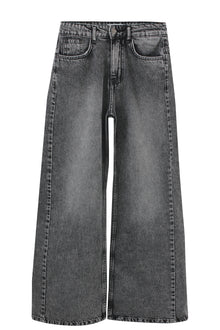 Grey Acid Wash Flared Leg Jeans