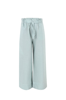 Green Girls Striped Poplin Pants