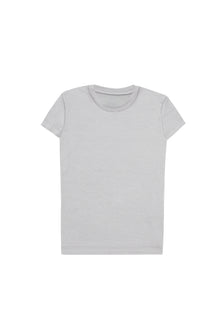 Grey Short Sleeves Basic Girls Top