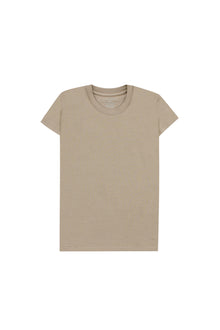 Beige Short Sleeves Basic Girls Top