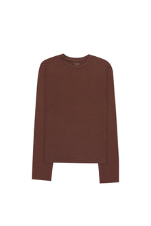 Brown Long Sleeves Basic Top