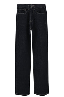 Raw Navy Blue Wide Leg Jeans