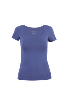 Indigo Square Neck Short Sleeves Top