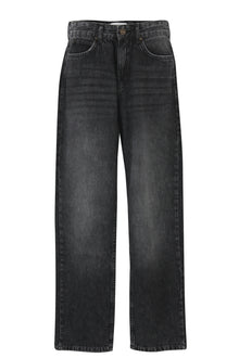 Grey Mid Rise Straight Jeans