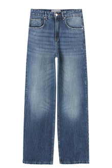 Mid Blue Oversized Tapered Baggy Jeans