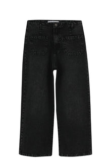 Dark Grey Cropped High Waist Jeans