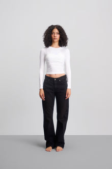 Faded Black Wide Leg Jeans