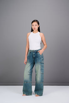 REDU Baggy Carpenter Jeans Light Blue Tint