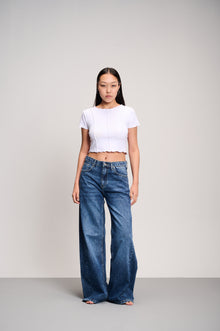 Dark Blue Flared Leg Jeans