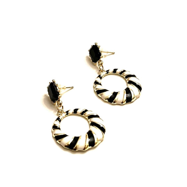 Zebra Round Earrings