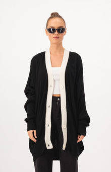 Stripe Detail Oversize Cardigan