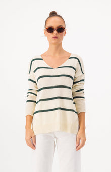 Striped V-Neck Sweater