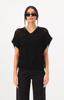 Oversize Loose Knit Sweater Vest