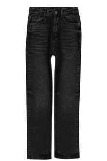 Dark Grey Mid Rise Straight Jeans