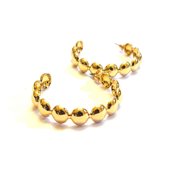 Gold Large Connected Scoops Hoops