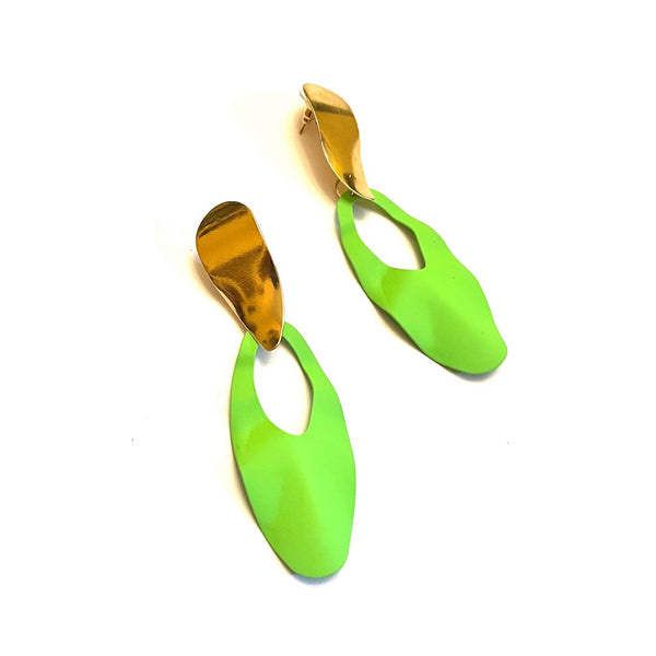 Polished Green Drop Earrings