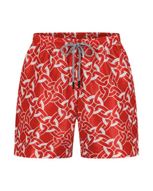 Red Hoops Swim Shorts