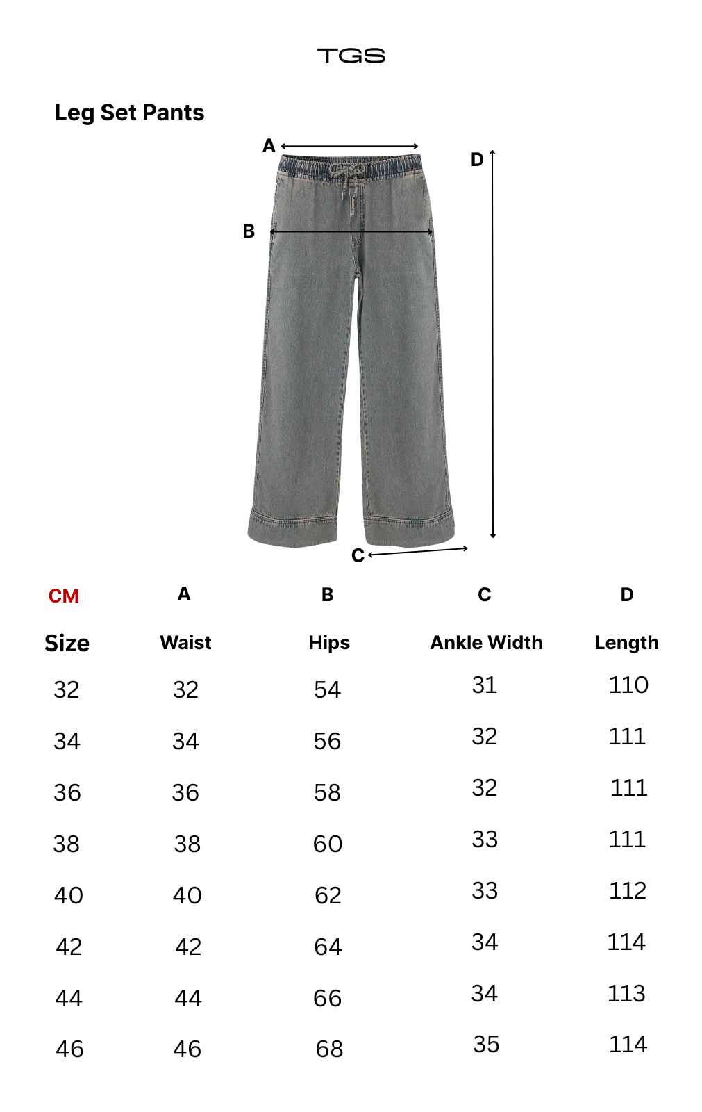 Size chart