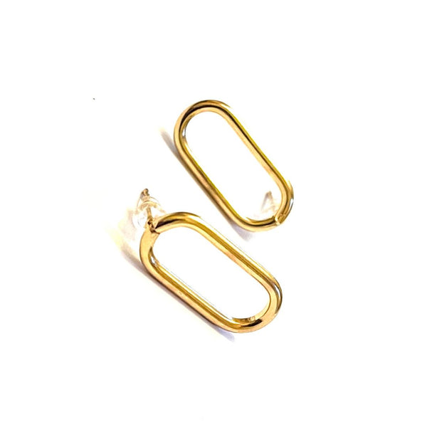 Gold Oval Earrings