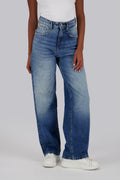 Mid Blue Oversized Tapered Baggy Jeans