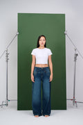 Dark Blue Double Everything Wide Leg Jeans
