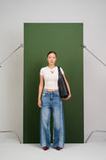 Duo Tone Wide Leg Jeans Dark Blue X Light Blue Wash