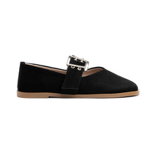 Buckle Strap Mary Jane Flats Suede