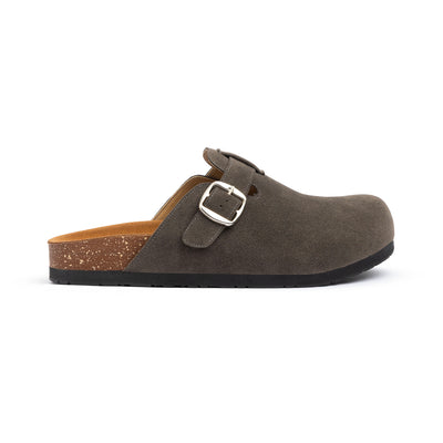 Dark Grey Suede Clogs
