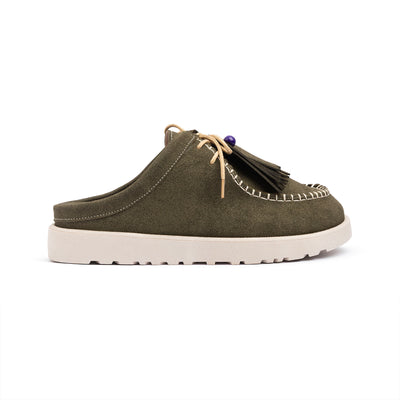 Olive Moccasin Laced Slipper