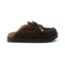 Brown Fringe Moccasin Clogs