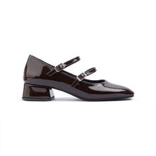 Brown Low Heel Vernis Mary Jane