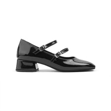 Black Low Heel Vernis Mary Jane