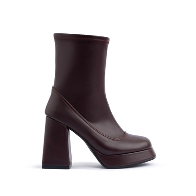 Burgundy Nappa Disco Ankle Boot