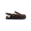 Brown Strapped Fur Clogs