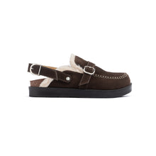 Brown Strapped Fur Clogs