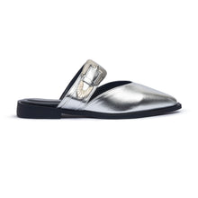 XXL Buckle Mules Metallic