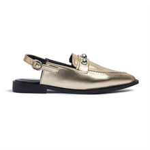 Mega Studded Slingback Flats Metallic