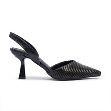 Flared Heel Plisse Slingback
