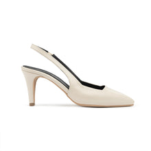 Mid Heel Square Cut Pointy Slingback