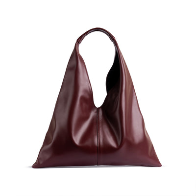 Elyana Burgundy Nappa Tote Bag