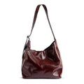 Nina Burgundy Glazed Leather Shoulder Bag
