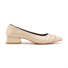 Woven Toe Block Heel Pumps