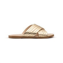 Padded Criss Cross Slippers Metallic